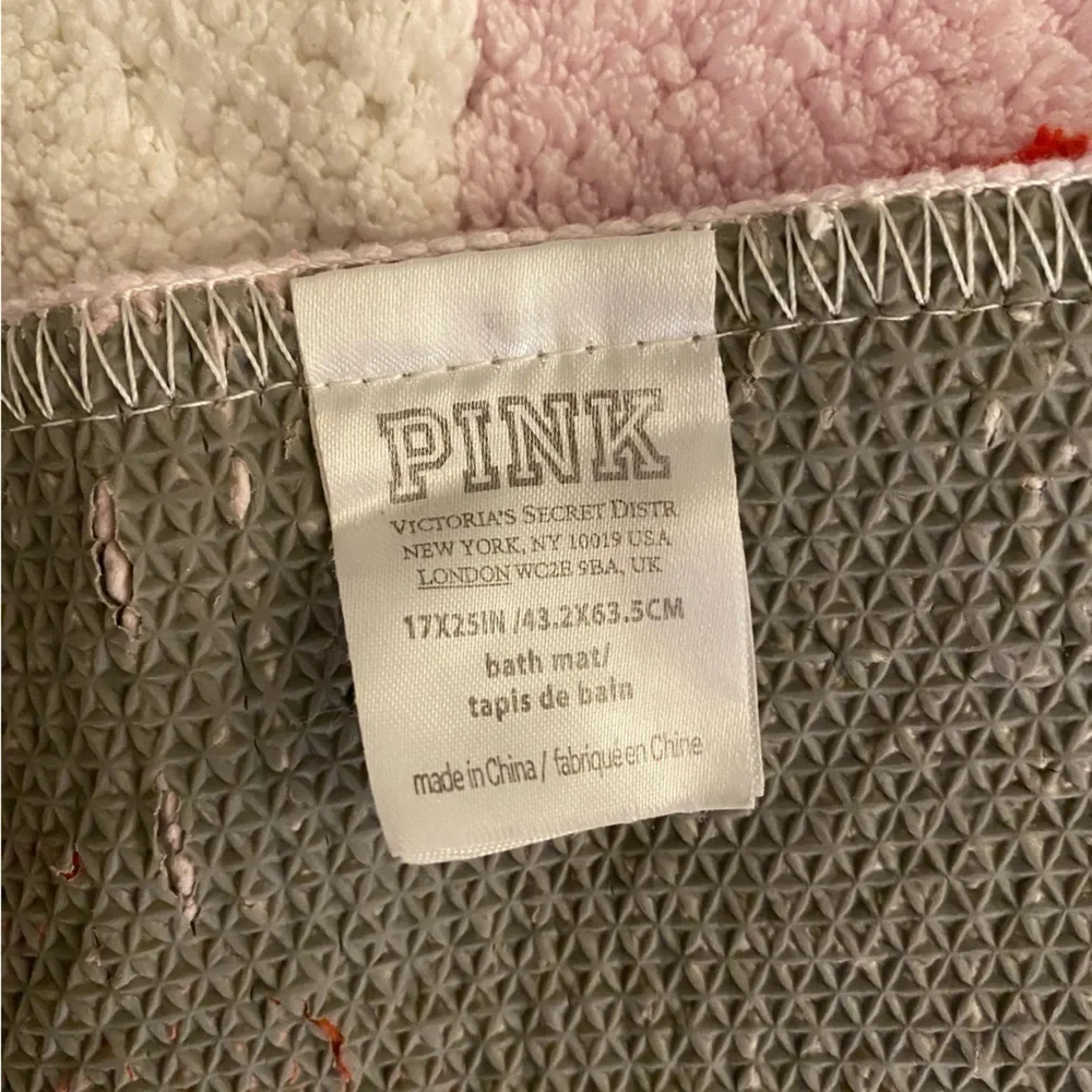 Victoria's Secret Pink logo bathmat throw rug pink red